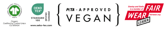 The manufacturer is GOTs and Oekotex certified. The fabric is PETA approved vegan and Stanley and Stella are a fairwear leader.